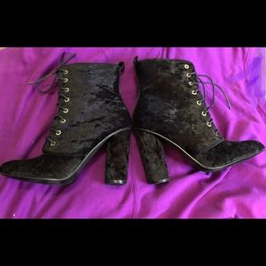 Catherine Malandrino Black Velvet Ankle Boots